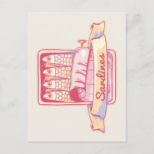 Sardines in een blik briefkaart