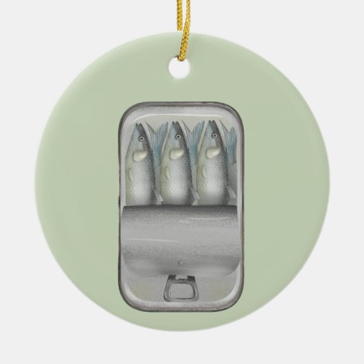 Sardines in een blik keramisch ornament (Voorkant)