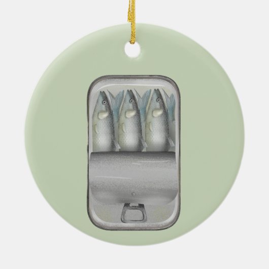 Sardines in een blik keramisch ornament (Achterkant)