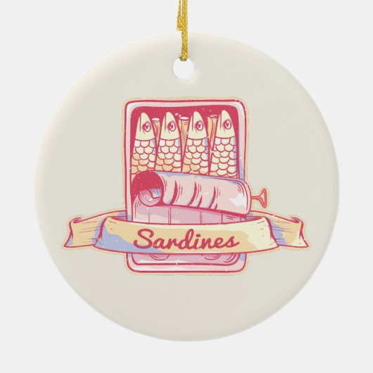 Sardines in een blik keramisch ornament (Achterkant)