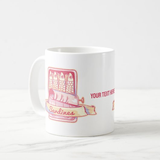 Sardines in een blik koffiemok (Voorkant links)