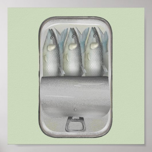 Sardines in een blik poster (Voorkant)