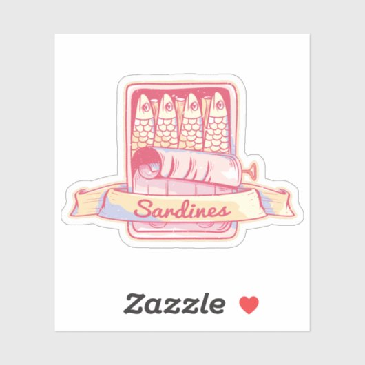 Sardines in een blik sticker (Vel)