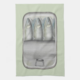 Sardines in een blik theedoek