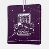 Sardines in een blik Verontwaardigd Keramisch Ornament (Links)