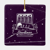 Sardines in een blik Verontwaardigd Keramisch Ornament (Achterkant)