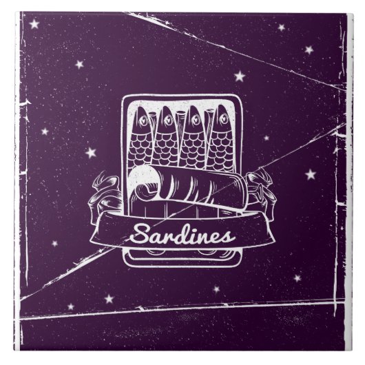 Sardines in een blik Verontwaardigd Tegeltje (Voorkant)