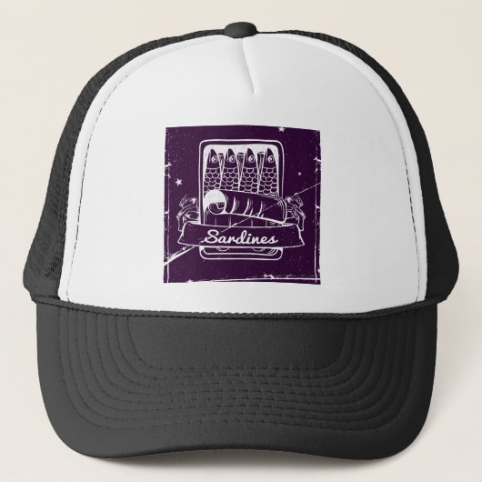 Sardines in een blik Verontwaardigd Trucker Pet (Voorkant)