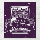 Sardines in een blik Verontwaardigd Wijn Etiket (Enkel label)