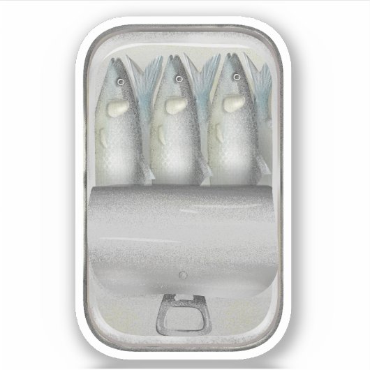 Sardines in een blikje sticker (Voorkant)