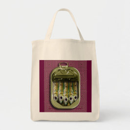 sardines in roze tote bag