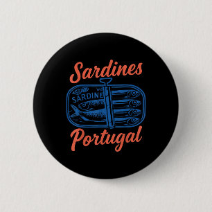 Sardines Ingeblikte Vis Retro Graphic Voor Mannen Ronde Button 5,7 Cm