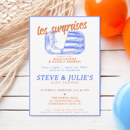 Sardines Ingeblikte Vis Tweeling Multiples Baby sh Kaart