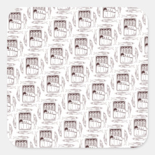 sardines kunnen trans vierkante sticker