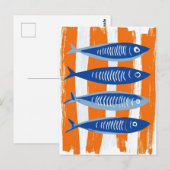 Sardines Kust Kunst Illustratie Briefkaart (Voorkant / Achterkant)