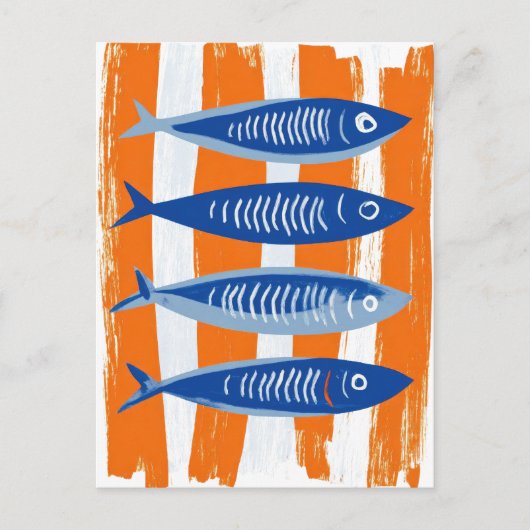 Sardines Kust Kunst Illustratie Briefkaart (Voorkant)