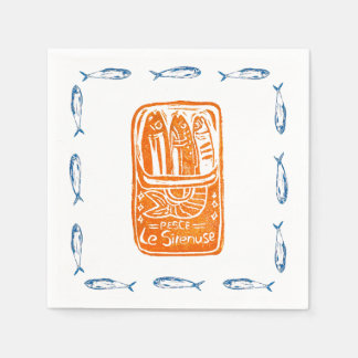 Sardines Lino Design Cocktail Party Servetten Set