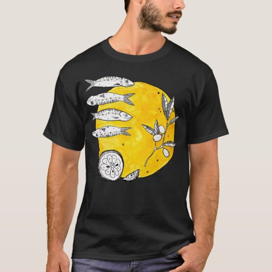 Sardines, olijven en citroen t-shirt (Voorkant)