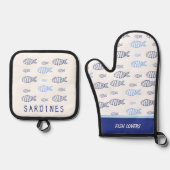 Sardines Ovenwant & Pannenlap Set (Voorkant)