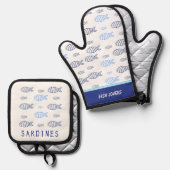 Sardines Ovenwant & Pannenlap Set (Voorkant / Achterkant)