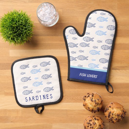 Sardines Ovenwant & Pannenlap Set (Top down)