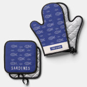 Sardines Ovenwant & Pannenlap Set (Voorkant / Achterkant)