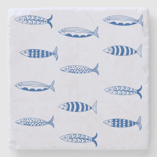 Sardines Patroon Stenen Onderzetter (Voorkant)