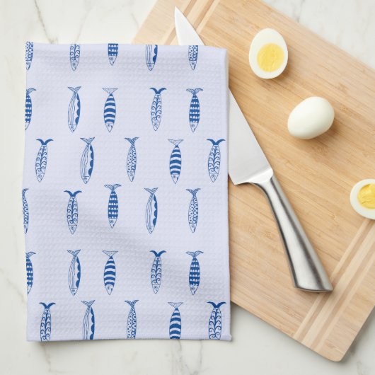 Sardines Patroon Theedoek (Quarter Fold)