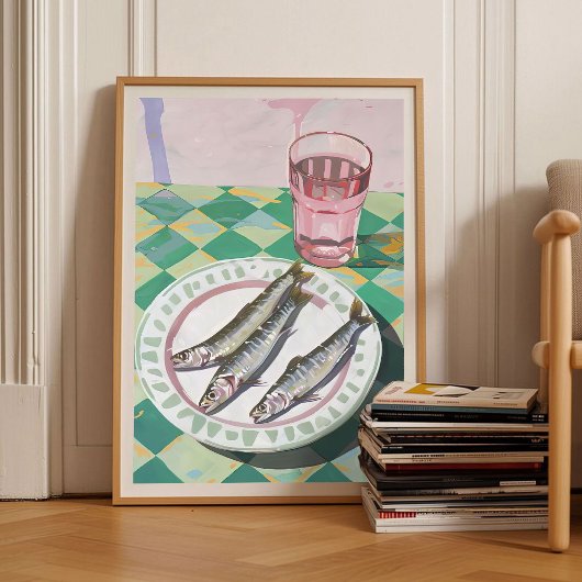 Sardines Print Sardine Tin Vintage Poster Retro