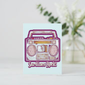 Sardines Rock Funny 80's Stereo Briefkaart (Staand voorkant)