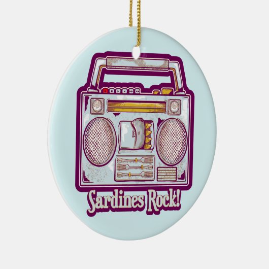 Sardines Rock Funny 80's Stereo Keramisch Ornament (Rechts)
