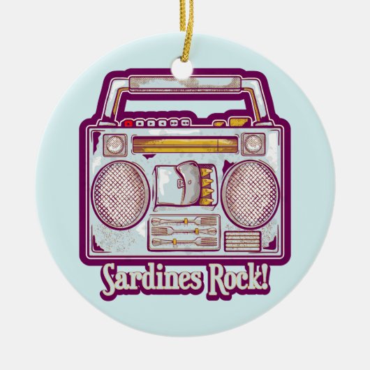 Sardines Rock Funny 80's Stereo Keramisch Ornament (Voorkant)