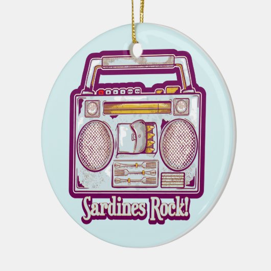 Sardines Rock Funny 80's Stereo Keramisch Ornament (Links)
