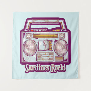 Sardines Rock Funny 80's Stereo Wandkleed