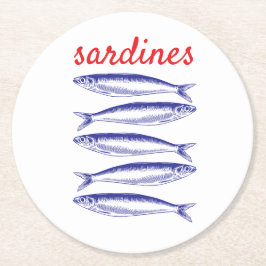 Sardines Ronde Kartonnen Onderzetter