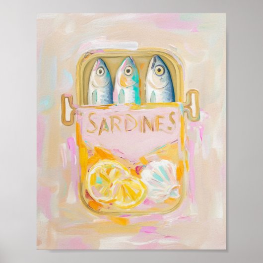 Sardines schilderij kunstdruk poster (Voorkant)