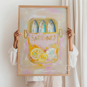 Sardines Schilderij Kust Print Keuken Muur Art
