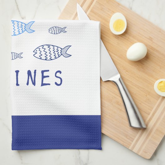 Sardines Theedoek (Quarter Fold)