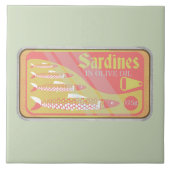 Sardines tin Retro poster stijl Tegeltje (Voorkant)