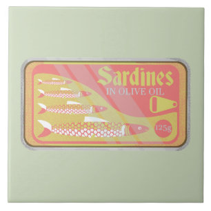 Sardines tin Retro poster stijl Tegeltje
