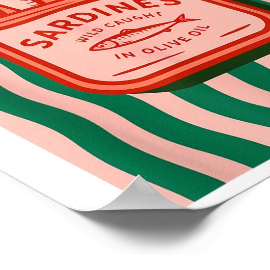 Sardines Tinned Fish Retro Graphic Summer For Men  Poster (Hoek)