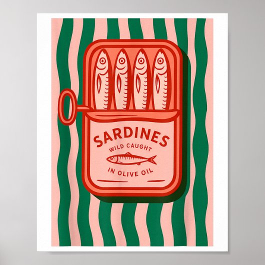 Sardines Tinned Fish Retro Graphic Summer For Men  Poster (Voorkant)