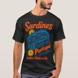 Sardines uit Portugal in blik Kunst — Vintage Stij T-shirt