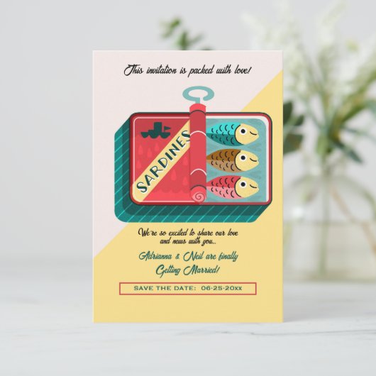 Sardines-uitnodiging Kaart (Staand voorkant)