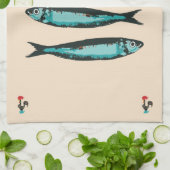 Sardines van Lissabon festival, symbool van Portug Theedoek (Gevouwen)