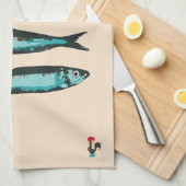 Sardines van Lissabon festival, symbool van Portug Theedoek (Quarter Fold)