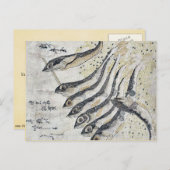 Sardines van Teisai, Hokuba Ukiyoe Briefkaart (Voorkant / Achterkant)