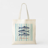 Sardines Visser Esthetische Strepen Tote Bag (Achterkant)