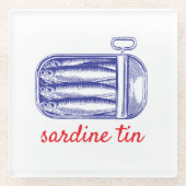 Sardinetine Glazen Onderzetter (Voorkant)