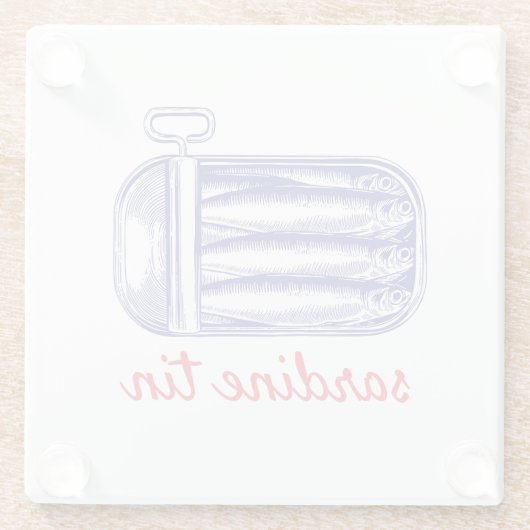 Sardinetine Glazen Onderzetter (Achterkant)